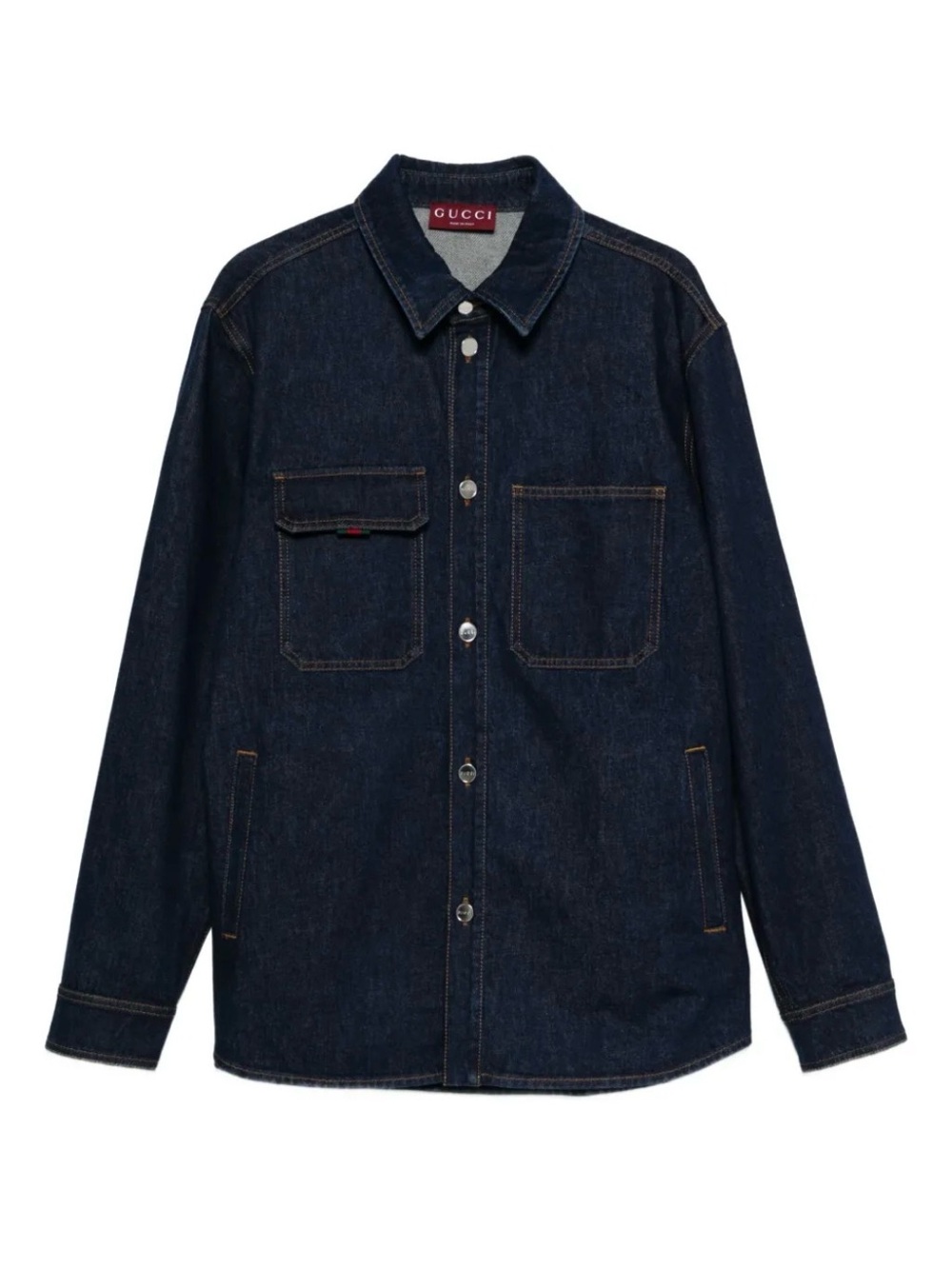 NWT Gucci Dark Indigo Denim Button-Front Shirt Jacket